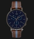 Timex TW2R37700 Fairfield Chronograph Mens Black Dial Two Tone Leather Strap-0