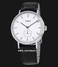 Timex TW2R38000 Fairfield Mens White Dial Black Leather Strap-0