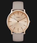 Timex TW2R49500 Skyline Rose Gold Dial Grey Leather Strap-0