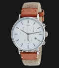Timex Fairfield TW2R62000 Chronograph Mens White Dial Beige Leather Strap-0