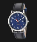 Timex Easy Reader TW2R62400 Blue Dial Black Leather Strap-0
