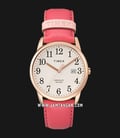 Timex Easy Reader TW2R62500 Ladies White Dial Pink Leather Strap-0