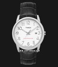 Timex TW2R64900 Easy Reader Mens White Dial Black Leather Strap-0