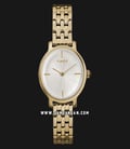 Timex TW2R94100 Milano Oval Ladies Silver Dial Gold Stainless Steel Strap-0