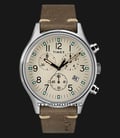 Timex MK1 Steel TW2R96400 Chronograph Mens Beige Dial Brown Leather Strap-0