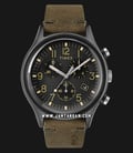 Timex MK1 Steel TW2R96600 Chronograph Mens Black Dial Green Olive Leather Strap-0