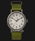 Timex TW2T20300 INDIGLO Standard White Dial Green Fabric Strap-0