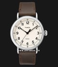 Timex TW2T20700 INDIGLO Standard White Dial Dark Brown Leather Strap-0