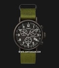 Timex TW2T21400 Chronograph Men Black Dial Green Nylon Strap-0
