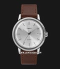 Timex Marlin TW2T22700 Automatic Men Silver Dial Brown Leather Strap-0
