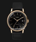 Timex Marlin TW2T22800 Automatic Men Black Dial Black Leather Strap-0