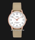 Timex TW2T27000 INDIGLO The Waterbury White Dial Tan Leather Strap-0