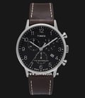 Timex The Waterbury TW2T28200 Classic Chronograph Black Dial Brown Leather Strap-0