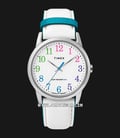 Timex Easy Reader TW2T28400 Ladies White Dial White Leather Strap-0