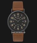Timex Weekender TW2T30500 INDIGLO Black Dial Brown Leather Strap-0