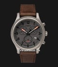 Timex TW2T32800 INDIGLO Allied LT Chronograph Grey Dial Brown Leather Strap-0