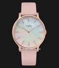  Timex Transcend TW2T35300 Mother of Pearl Dial Pink Leather Strap-0