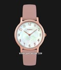 Timex TW2T36100 Metropolitan Mother of Pearl Dial Pink Leather Strap-0