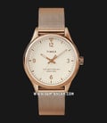 Timex The Waterbury TW2T36200 Traditional Beige Dial Rose Gold Mesh Strap-0