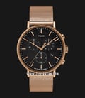 Timex Fairfield TW2T37100 Indiglo Chronograph Black Dial Rose Gold Mesh Strap-0