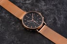 Timex Fairfield TW2T37100 Indiglo Chronograph Black Dial Rose Gold Mesh Strap-5