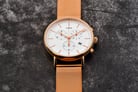 Timex Fairfield TW2T37200 Indiglo Chronograph White Dial Rose Gold Stainless Steel Strap-4