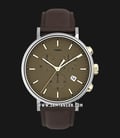 Timex Fairfield TW2T67700 Chronograph Men Green Army Dial Brown Leather Strap-0
