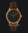 Timex Waterbury TW2T70100 Automatic Men Black Dial Brown Leather Strap-0