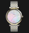 Timex Parisienne TW2T79400 Ladies Mother Of Pearl Dial Dual Tone Stainless Steel Strap-0