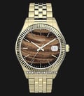 Timex Waterbury TW2T87100 Ladies Brown Dial Gold Stainless Steel Strap-0