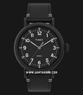 Timex Weekender TW2U03800 Indiglo Black Dial Black Leather Strap-0