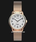 Timex Easy Reader TW2U08100 Indiglo White Dial Rose Gold Stainless Steel Strap-0