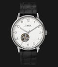 Timex Waterbury TW2U11500 Automatic Open Heart White Dial Black Leather Strap-0