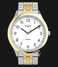 Timex Easy Reader TW2U40000 Indiglo White Dial Dual Tone Stainless Steel Strap-0