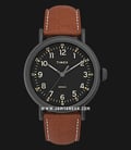 Timex Standard TW2U58600 Men Indiglo Black Dial Brown Leather Strap-0