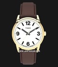 Timex Easy Reader TW2U71500 Indiglo White Dial Brown Leather Strap-0