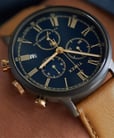 Timex Waterbury TW2U88200 Men Chronograph Classic Blue Dial Brown Leather Strap-5