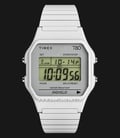 Timex T80 TW2U93700 Digital Dial White Stainless Steel Strap-0