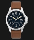 Timex Expedition TW2V03600 North Field Post Solar Powered Blue Dial Brown Leather Strap-0