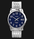 Timex Easy Reader TW2V05500 Indiglo Blue Dial Stainless Steel Expansion Strap-0