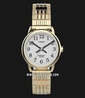 Timex Easy Reader TW2V06000 Indiglo White Dial Gold Stainless Steel Expansion Strap-0