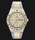 Timex Q TW2V18600 Reissue Beige Dial Dual Tone Stainless Steel Strap-0