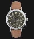 Timex Standard TW2V27500 Chronograph Men Green Dial Brown Leather Strap-0
