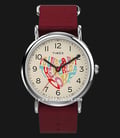 Timex Weekender TW2V29900 x Coca Cola Cream Dial Red Fabric Strap-0