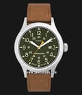 Timex Expedition Scout TW4B23000 Indiglo Green Dial Brown Leather Strap-0