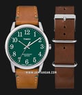 Timex Easy Reader TWG017100 40th Anniversary Edition Green Dial Brown Leather Strap + Extra Strap-0