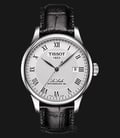 TISSOT T-Classic T006.407.16.033.00 Le Locle Powermatic 80 Silver Pattern Dial Black Leather Strap-0