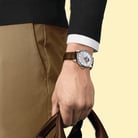 TISSOT T-Classic T006.407.16.033.01 Le Locle Powermatic 80 Silver Dial Brown Synthetic Leather Strap-3