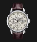 Tissot Le Locle Valjoux T006.414.16.263.00 Automatic Chronograph Ivory Dial Brown Leather Strap-0