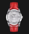 Tissot Couturier Powermatic 80 T035.207.16.031.01 Ladies Silver Dial Red Leather Strap -0